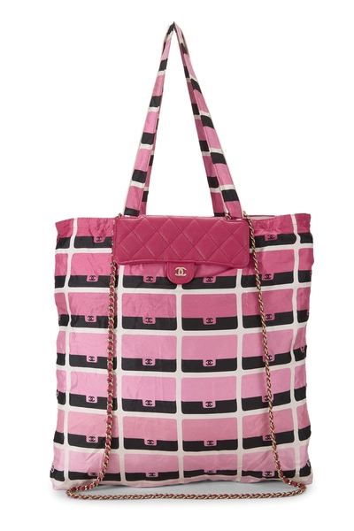 Pink Nylon Foldable Tote