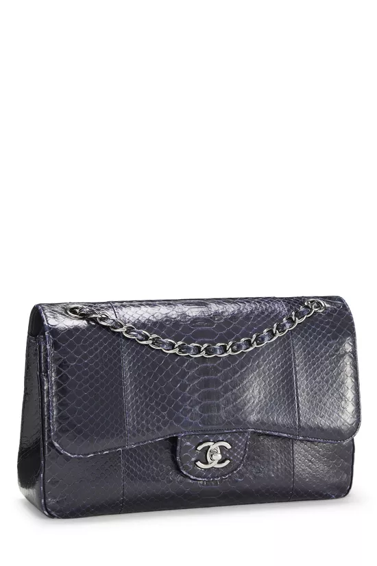 Navy Python New Classic Double Flap Jumbo, , large image number 1