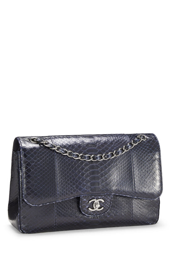 Chanel Gold/Black Python Medium Classic Double Flap Bag - ShopStyle