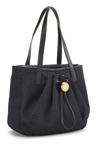 Fendi, Bags, Salerare Vintage Fendi Monochrome All Black Canvas Shoulder  Bag With Leather
