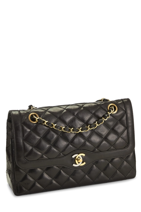Black Quilted Lambskin Paris Limited Double Flap Medium, , large image number 1