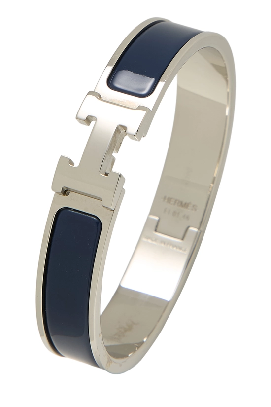 Navy Enamel Clic-Clac 'H' Bracelet Narrow PM, , large image number 0