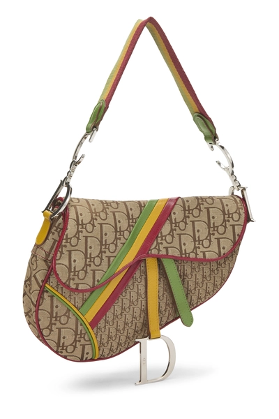 Beige Rasta Trotter Canvas Saddle Bag, , large