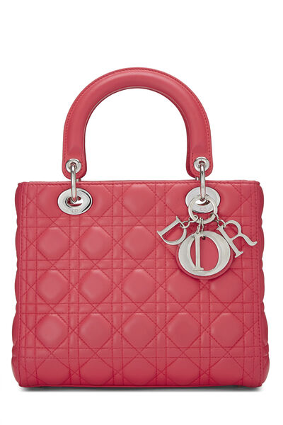 Pink Cannage Quilted Lambskin Lady Dior Medium
