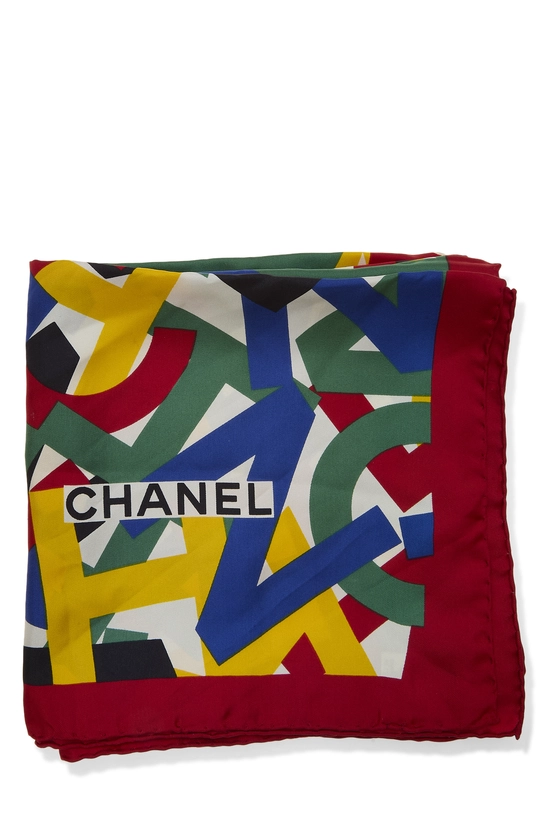 Multicolor Silk Logo Scarf, , large image number 1
