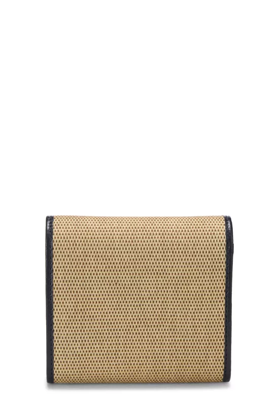 Navy Canvas Horsebit Compact Wallet, , large image number 2