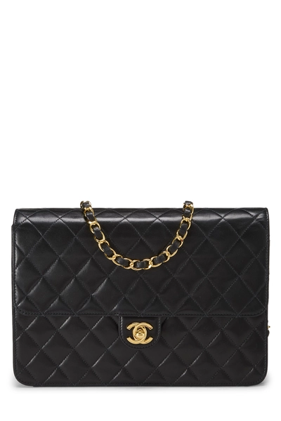 Chanel Black Quilted Lambskin Turnlock Ex Flap Medium