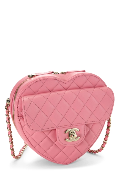 Chanel Pink Lambskin 'CC' In Love Heart Crossbody — photo 2