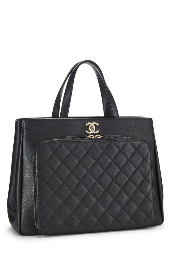 CHANEL, Bags, Sold222 Chanel Small Graine Quilted Business Affinity  Backpack Black Gold
