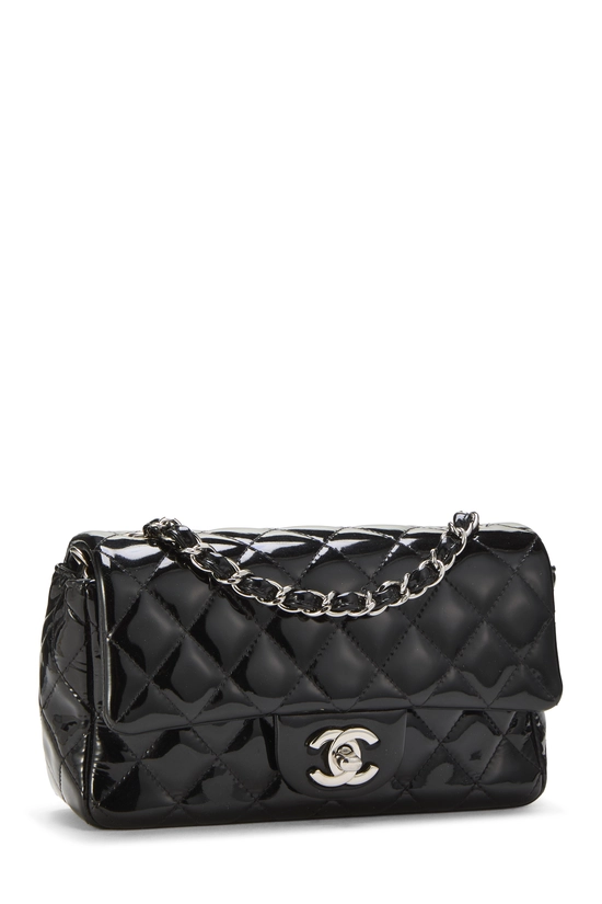 Black Quilted Patent Leather Half Flap Mini, , large image number 1