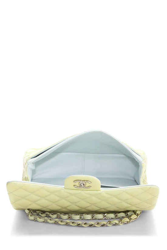 Green Quilted Patent Leather New Classic Double Flap Jumbo, , large image number 5