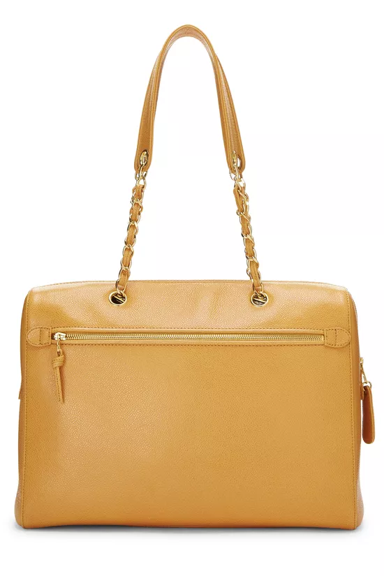 Orange Caviar Zip Tote Small, , large image number 3