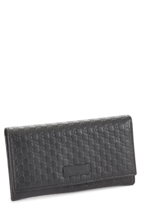 Black Microguccissima Leather Continental Wallet, , large image number 1
