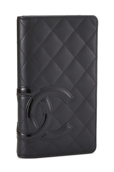 Black Quilted Calfskin Cambon Wallet, , large