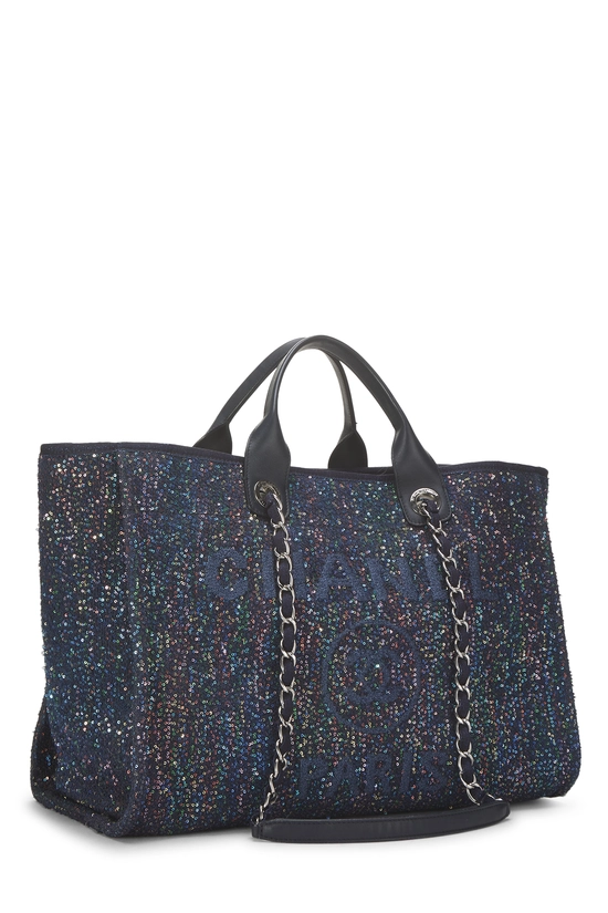 Navy Sequin Canvas Deauville Medium NM, , large image number 1