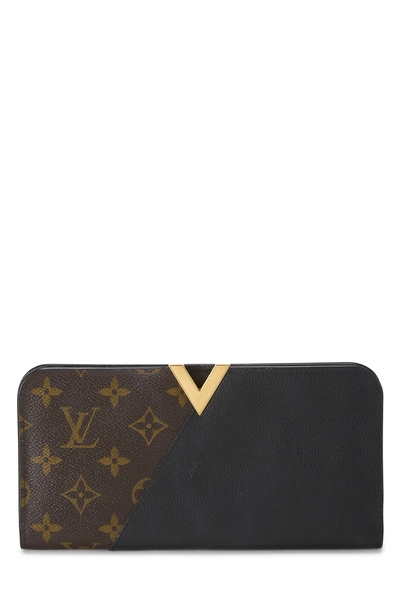 Monogram Canvas Black Leather Kimono Wallet
