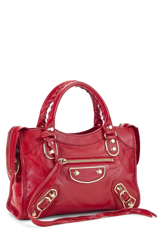Red Agneau Gold Metallic Edge Classic City Bag Mini, , large image number 1
