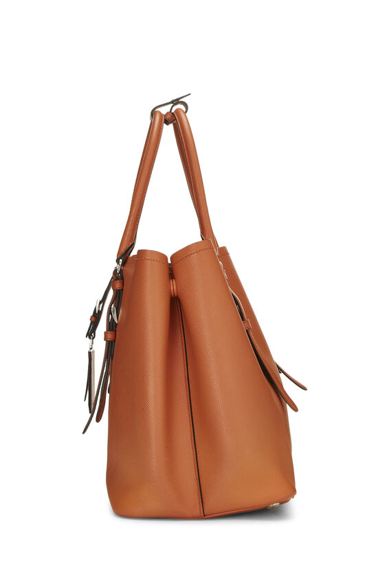 Orange Saffiano Double Cuir Tote, , large image number 2