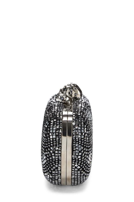 Black Embellished Skull Box Clutch, , large image number 2