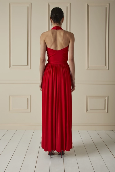 Red Two-Piece Skirt Set, , large