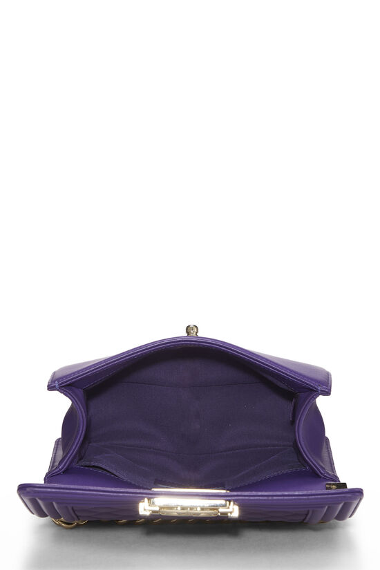Purple Chevron Lambskin Boy Bag Small, , large image number 5