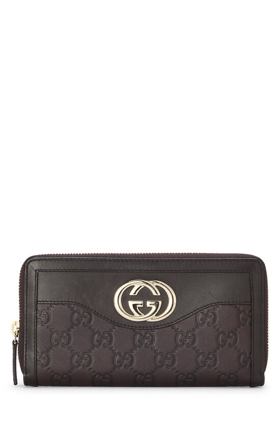 Brown Guccissima Britt Zip Around Wallet, , large image number 0