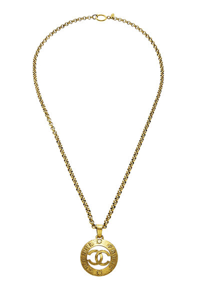Gold 'CC' Paris Long Necklace