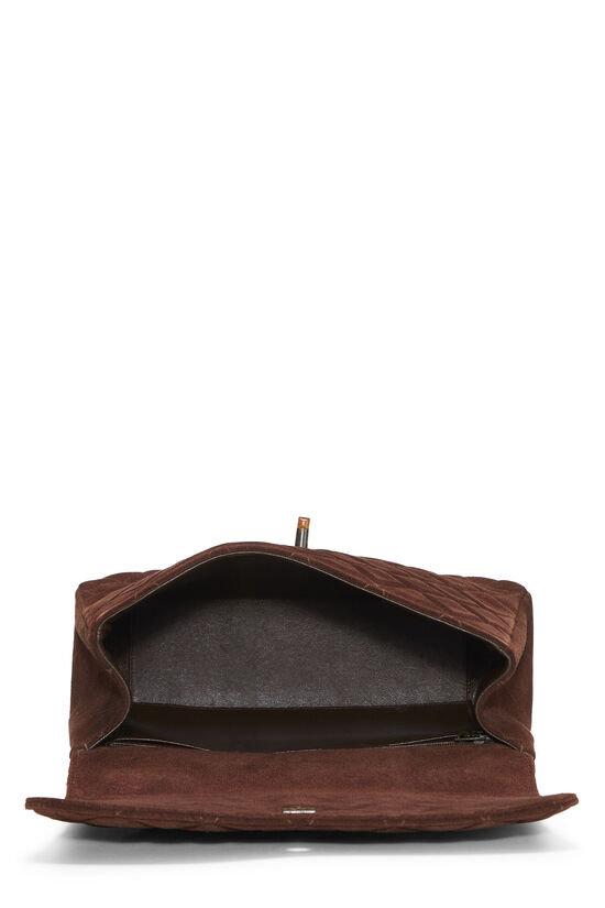 Brown Suede Bekko Chain Shoulder Bag, , large image number 5