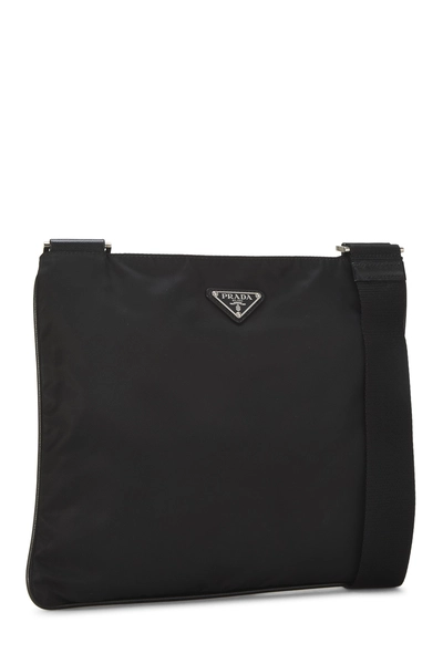 Black Nylon Messenger Bag Large, , large