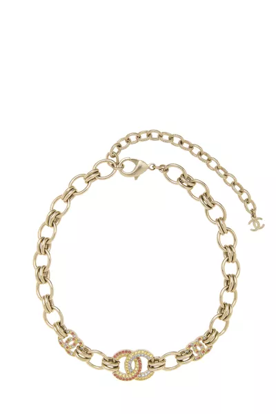 Gold & Crystal 'CC' Choker