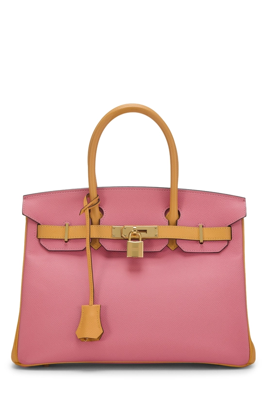 Rose Azalee & Juane d'or Epsom Horseshoe Birkin 30, , large image number 0