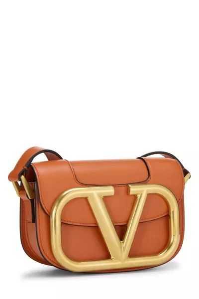 Orange Calfskin Supervee Crossbody Small, , large