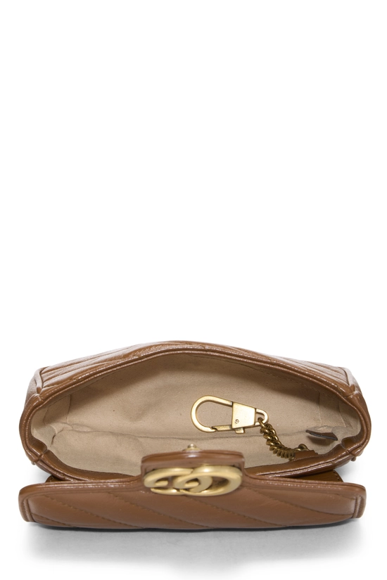 Brown Leather GG Marmont Crossbody Super Mini, , large image number 5