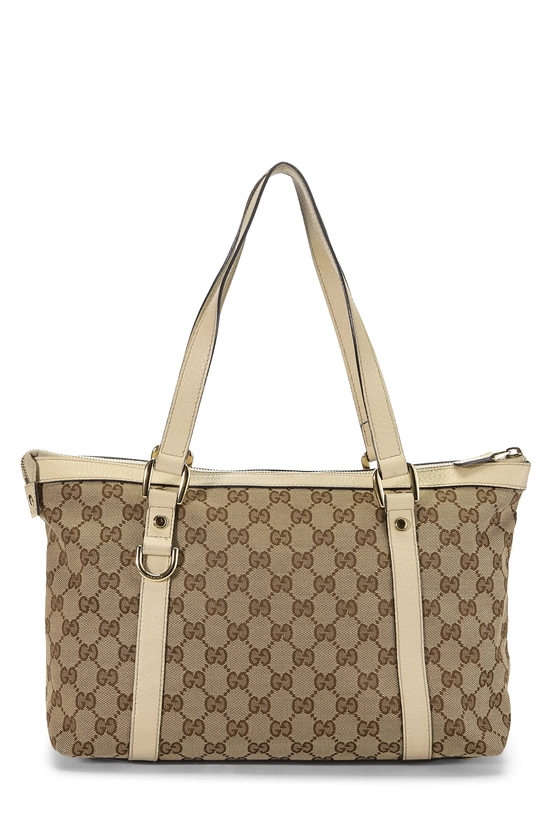 White Original GG Canvas Abbey Zip Tote Small, , large image number 3