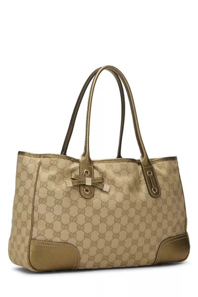 Gold Original GG Canvas Princy Tote, , large