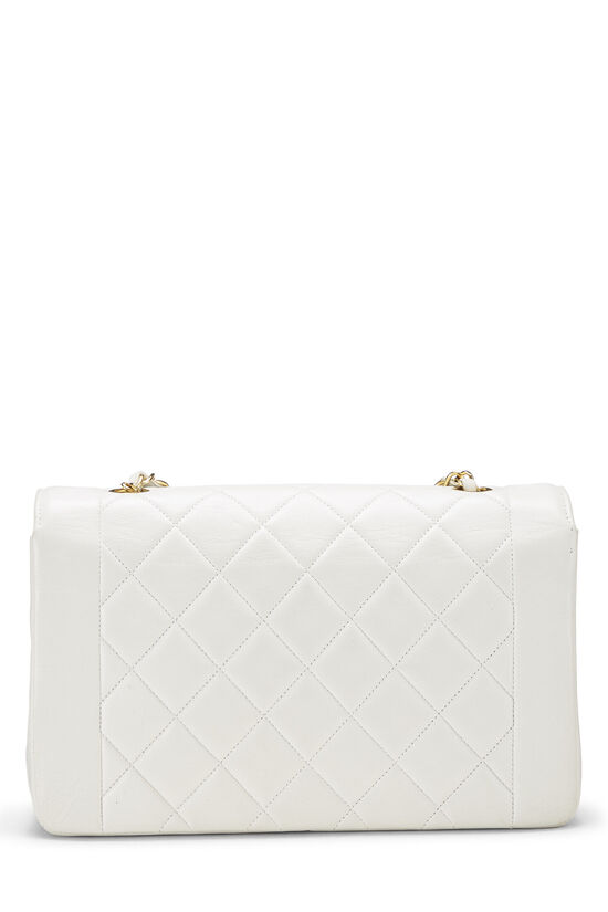 White Quilted Lambskin Diana Flap Medium, , large image number 5