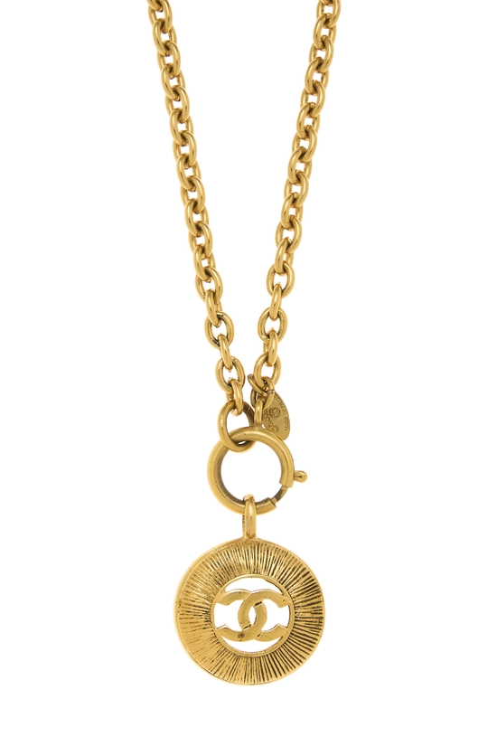 Gold 'CC' Sunburst Necklace Small, , large image number 1