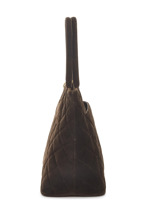 Brown Quilted Velvet Medallion Tote, , large image number 2