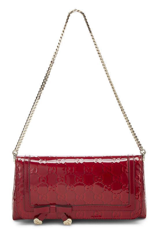 Red Guccissima Patent Leather Mayfair Heart Shoulder Bag, , large image number 0