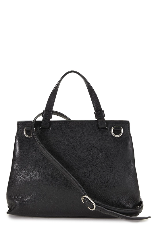 Black Leather Bamboo Daily Handbag, , large image number 3