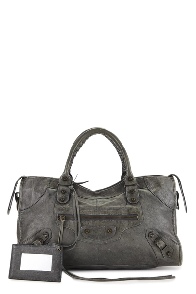 Grey Agneau Classic Part Time Handbag
