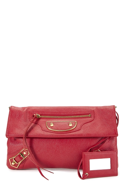 Red Chevre Classic Clutch