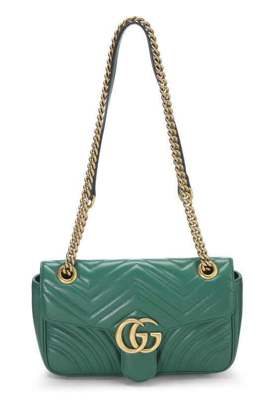 Green Leather Marmont Matelassé Shoulder Bag, , large image number 0