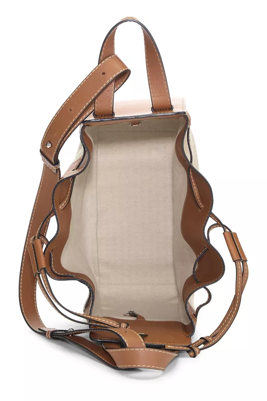 Brown Canvas Hammock Drawstring Bag Small, , large image number 5