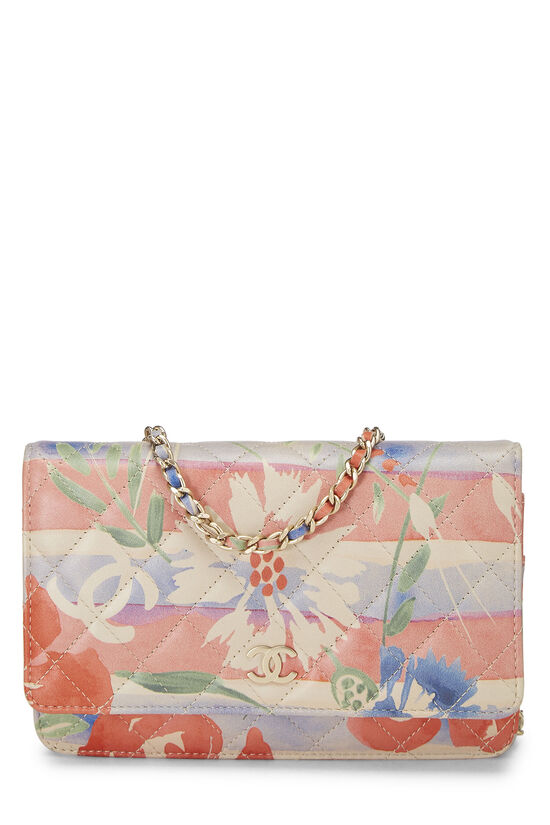 Multicolor Floral Quilted Lambskin Wallet on Chain (WOC), , large image number 0