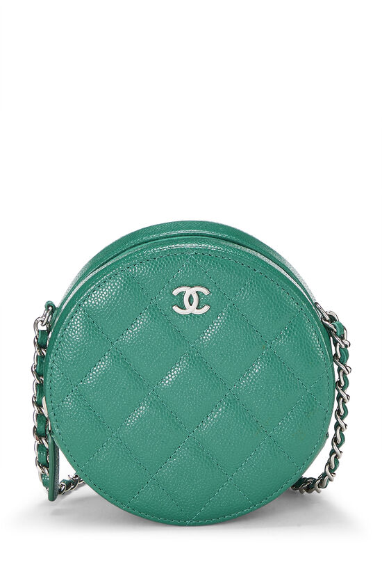 Chanel Green Quilted Caviar Round Crossbody Q6A2860FGB000