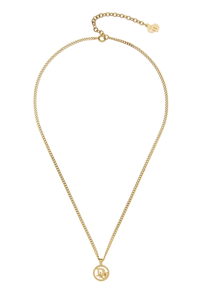 Gold Round Logo Necklace