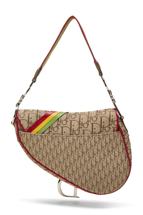 Multicolor Trotter Canvas Rasta Saddle Bag, , large image number 3
