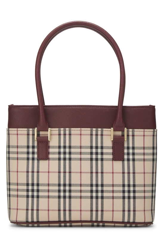 Burgundy Check Jacquard Handbag Mini, , large image number 3