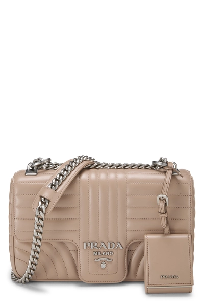 Prada Beige Calfskin Diagramme Flap Bag Large